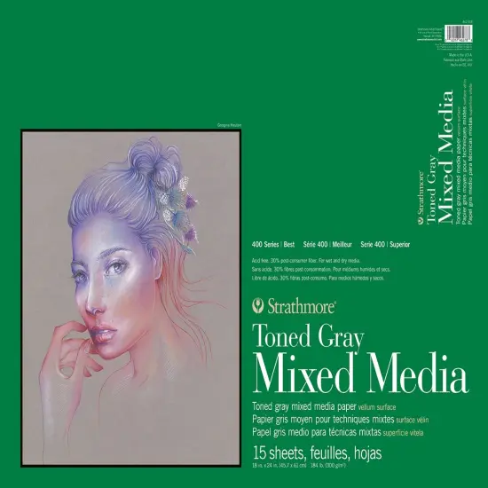 Strathmore 400 Series Toned Mixed Media Sheet 18"X24"-Gray {1}