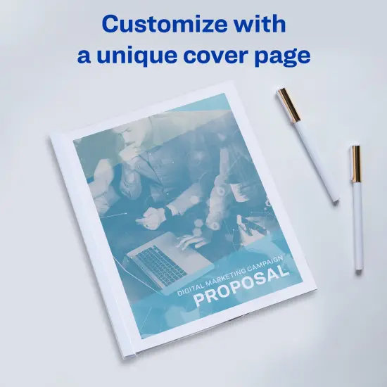 Avery Clear Report Covers with Sliding Bars, White Binding Bars, Holds up to 20 Sheets, 50 Report Covers (47710) {2}