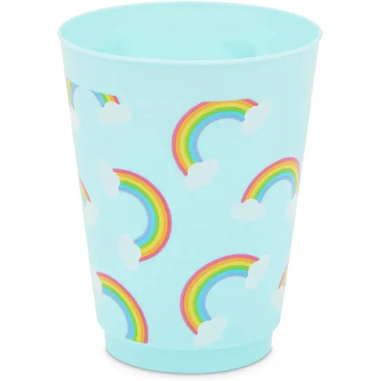Blue Plastic Tumbler Cups, Pastel Rainbow Party Supplies (16 oz, 16 Pack) {7}