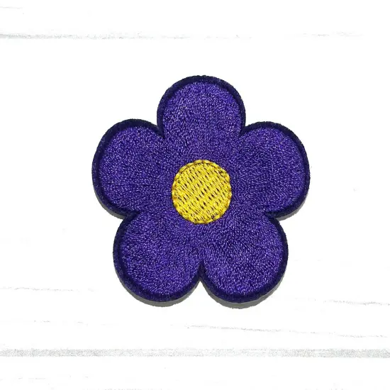 Flower embroidered patch Purple {1}