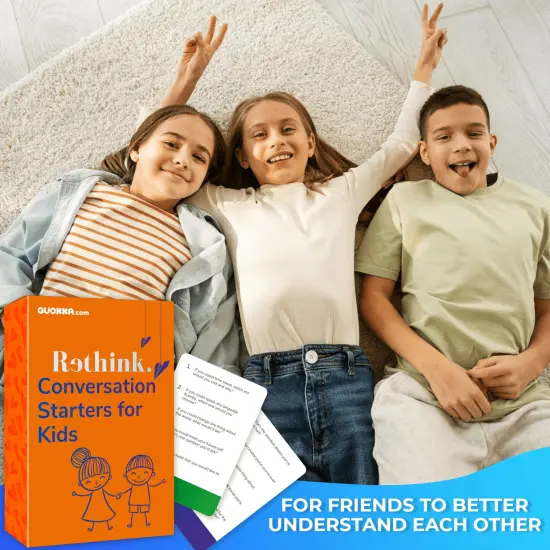 Rethink!: Conversation Starters for Kids | 100 Conversation Cards Family Pack {5}