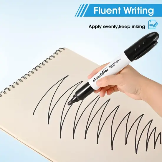 Jumbo Size Permanent Markers, Black, 20 Pack, Large Permanent Markers, King Permanent Marker, 0.078" Bullet Tip, 3 times larger capacity, Works on Plastic,Wood,Stone,Metal and Glass {4}