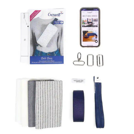 Crosscut Sewing Co.&reg; Belt Bag Sewing Project Kit - Beginner Friendly DIY Sewing Kit Stripe {6}
