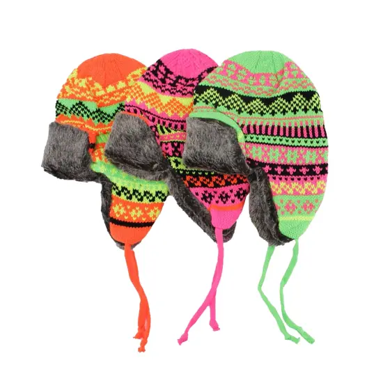 Neon Trooper With Faux Fur 1 Piece Assorted Color {4}