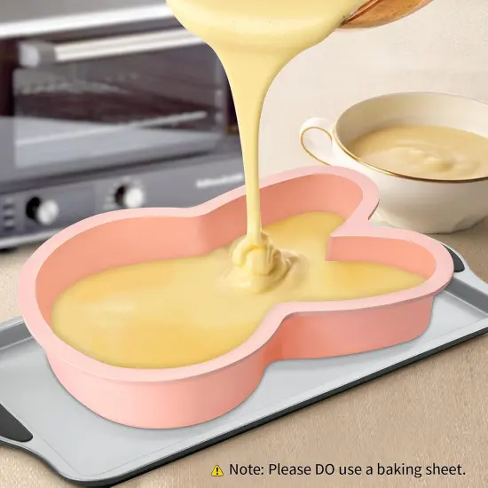 Bunny Mold 2 Pack Silicone Bunny Cake Pan, Children's Day Rabbit Cake Baking Pan Large Breakable Bunny Chocolate Molds Cute Silicone Cake Trays for Baby Shower Birthday {5}