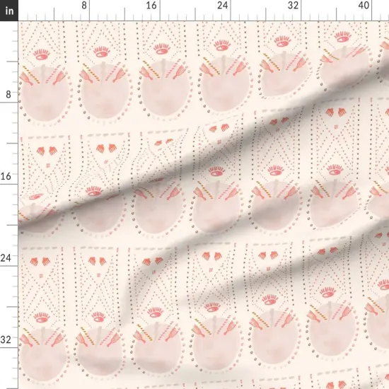 Various Fabrics by the Yard or Fat Quarter Feminine Tribal Cultural Geometric Dots Eye Lightning Bolt Monochrome Pink Pastel Circles Abstract Bohemian Eclectic Custom Printed Fabric by Spoonflower {1}