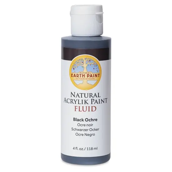 Natural Earth Paint Natural Fluid Acrylik Paint - Black Ochre, 118 ml {1}