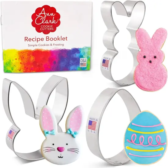 Easter Cookie Cutters 3-Pc. Set Made in USA, Easter Bunny, Egg, Rabbit Head {1}