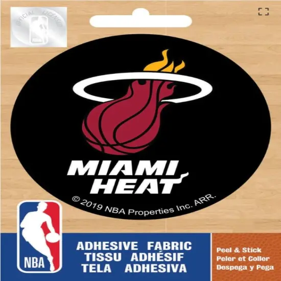 NBA Miami Heat Global Logo On Solid Adhesive Fabric Badge {1}