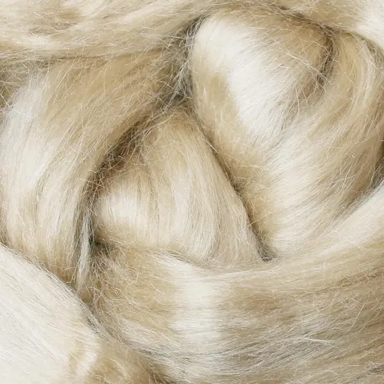 2oz Tussah Silk Fiber: Premium Grade Glossy Combed Top Roving. Hand Spinning, Blending, Felting, Dyeing, Paper & Soap Making. Natural White {2}