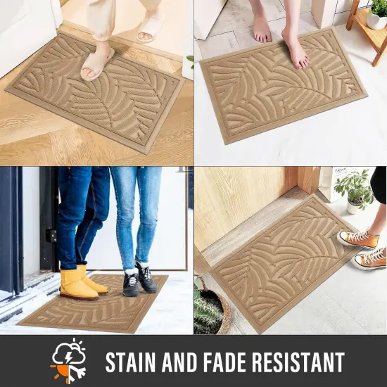 Front Door Mat, Absorbent Resist Dirt Welcome Door Mat Indoor Outdoor, Waterproof Doormat, Sturdy Non Slip Backing, Fade Resistant, Low Profile Entry Mat for Entryway, 29&times;17, Beige {4}