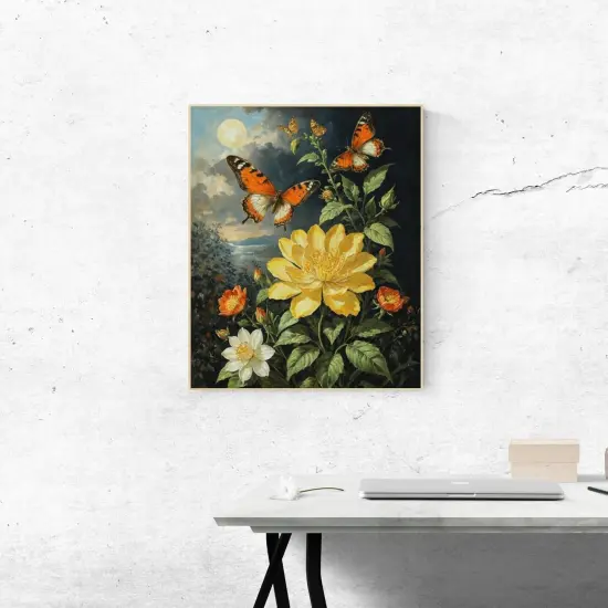 Butterfly Paint by Numbers Kit for Adults Flower Adult Paint by Number Kits Adults' Paint-by-Number Kits Canvas Painting Kit for Beginner Oil Painting Kits for Gift Home Wall Decor 16x20 Inch {4}