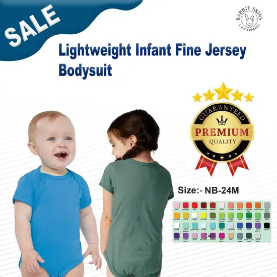 Rabbit Skins&reg; Lightweight Infant Fine Jersey Bodysuit - 4424 Vntg Tr Nvy {3}