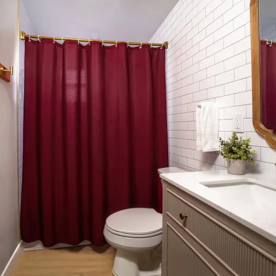 Americanflat 71x74 Solid Burgundy Shower Curtain - Water Resistant - Polyester Fabric {6}