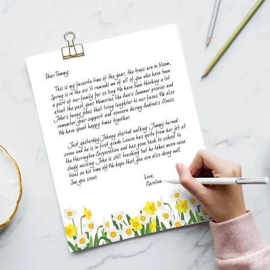 Great Papers! Daffodil Meadow Delight Letterhead, for Invitations, Announcements and Personal Messages, Printer Friendly 8.5&rdquo;x11&rdquo;, 50 Pack {4}