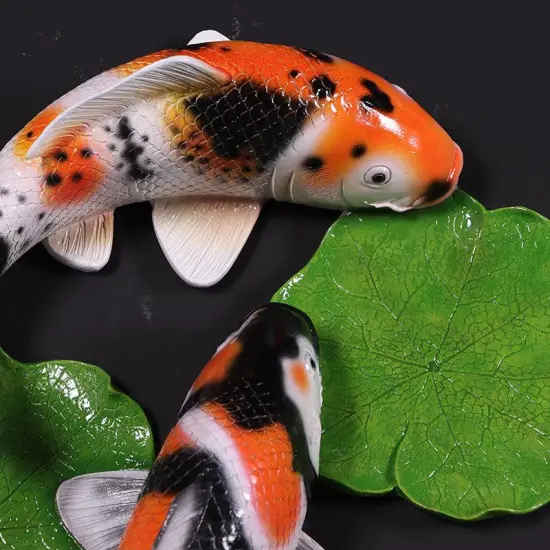 Yin Yang Koi Fish Wall Decor Statue {3}