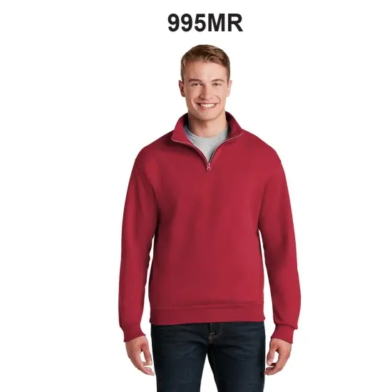 JERZEES&reg; NuBlend 1/4-Zip Cadet Collar Long Sleeve Sweatshirt Charcoal grey {3}