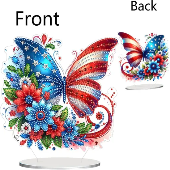 4th of July Butterfly Stand Up Diamonds Art Painting Kit {5}