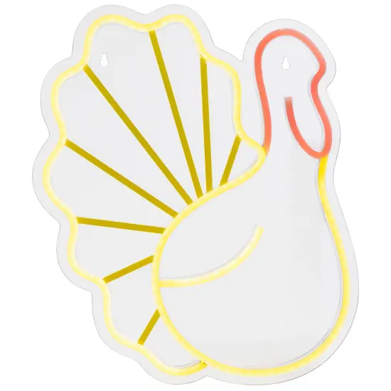 Northlight LED Turkey Neon Lighted Thanksgiving Wall or Window Decoration - 15" Yellow {3}