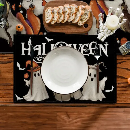 Set of 4 Halloween Ghost Placemats - 12x18 Inch {2}