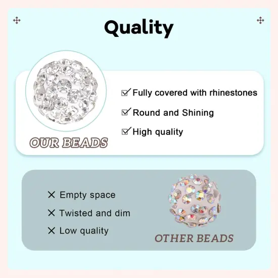 90pcs 10mm Rhinestone Beads for Jewelry Making {3}