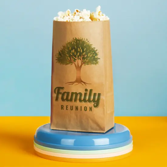 Big Dot of Happiness Family Tree Reunion Popcorn Bags, Family Gathering Favor Snack Treats, Free-Standing Individual Kraft Brown Paper Bags - 25 Count {4}