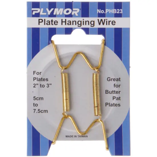 Plymor Shiny Gold Finish Wall Mountable Plate Hanger, 2.25" H x 1.25" W x 0.375" D (For Plates 2" - 3") {1}