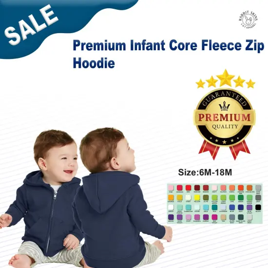 Port & Company&reg; Premium Infant Core Fleece Zip Hoodie Athletic Heather {3}