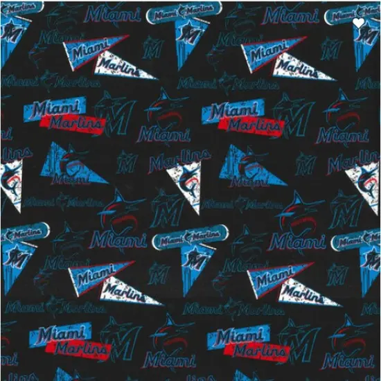 Licensed MLB Miami Marlins Retro Print Cotton 60296B Fabric by the Yard {1}