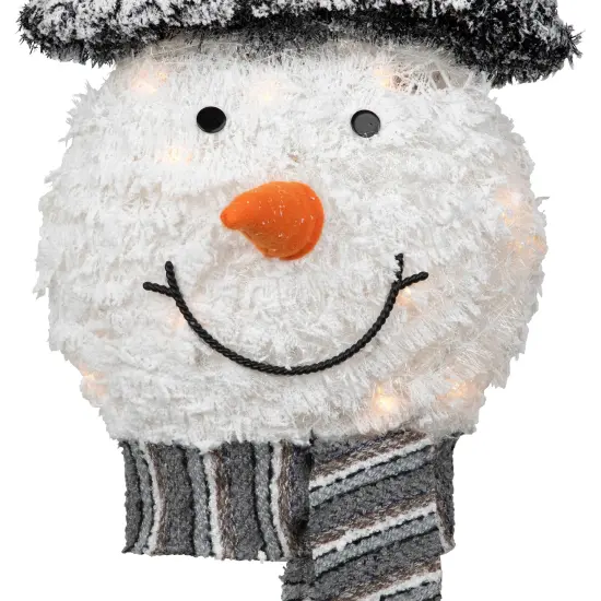 Northlight 25" Lighted Snowman with Black Frosted Top Hat Christmas Tree Topper {7}