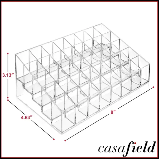 Casafield 40 Slot Acrylic Lipstick & Makeup Organizer - Cosmetic Display Case - Clear {3}