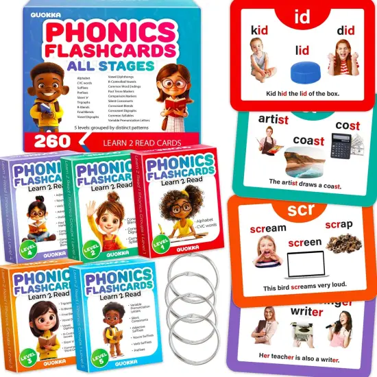 Phonics Flash Cards for Kids | 260 Cards for Reading Fluency {1}