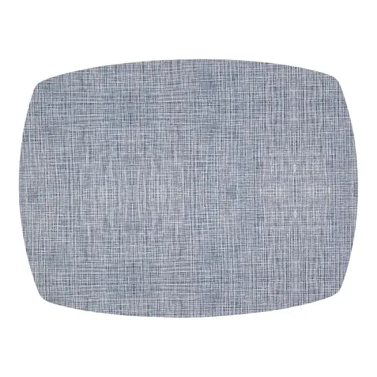 Linen Style Placemat with Rounded Corners Denim {1}