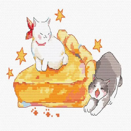 Eating Sleeping Stretching L8811 Counted Cross Stitch Kit {2}