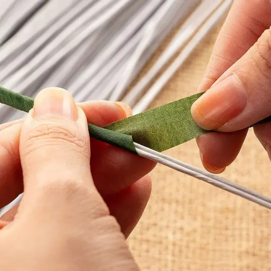 Juvale 300 Pieces White 18 Gauge Floral Wire Stems for DIY Crafts, Artificial Flower Arrangements (16 In) {2}