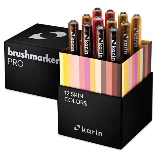 Karin Brushmarkers Pro Markers and Sets - Set of 12, Skin Colors {1}