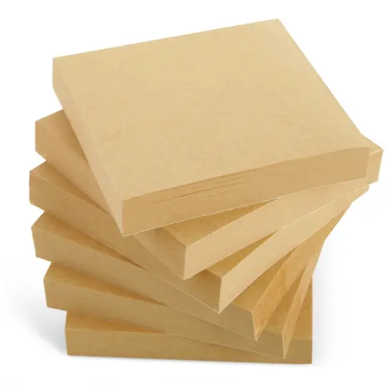Juvale 6-Pack Kraft Paper Sticky Notes 3x3 inch, Brown Self-Adhesive Memo Notepad Set, Self-Stick Note Pads for Office Work, Home, School, Teachers, 100 Sheets Per Pad {1}