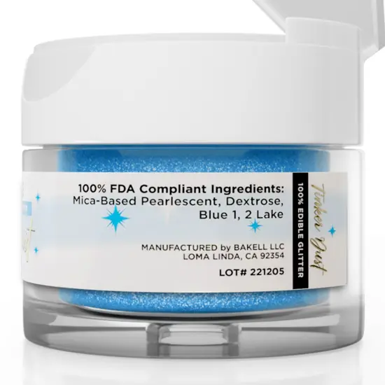 Bakell - Deep Blue Tinker Dust Edible Glitter (5g, 1x Jar) for Food, Desserts, and Beverages! {6}