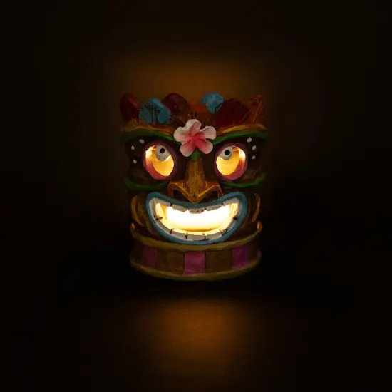 Northlight Floral Tiki Mask Tea Light Candle Holder - 4.5" - Multicolor {4}