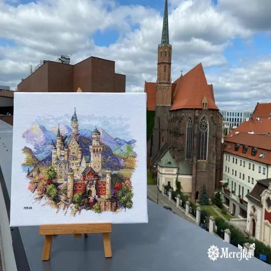 Neuschwanstein Castle K-201 Counted Cross-Stitch Kit {4}