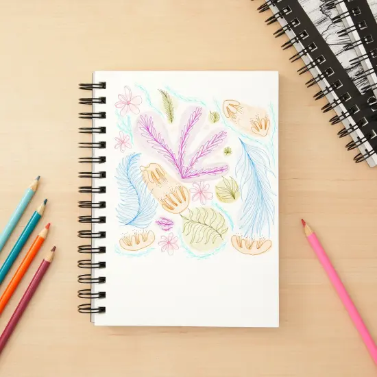 3-Pack Perforated Art Sketchbook for Drawing, 5.5x8.5 Inch Spiral Bound Notebook for Doodling, Drawing, Art Pads with Acid-Free Paper, 100 Ivory Color Sheets Each, 68lb/100gsm White {2}