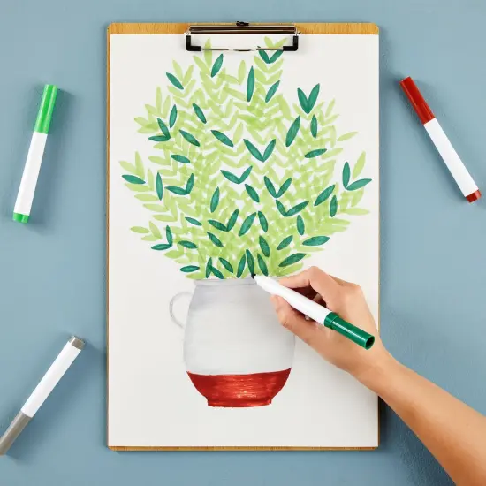 Extra Large 11x17 Clipboard with Low-Profile Clip, Wooden Vertical Clip Board Brown {2}