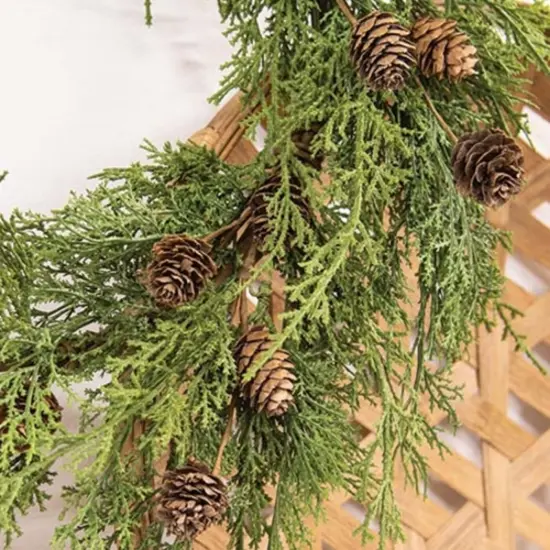 24" Natural Cedar Wreath with Pinecones Rustic Winter Greenery Decor for Wall or Front Door {3}