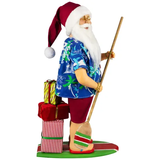 Northlight Santa on a Paddle Board Christmas Figure - 18" Blue {4}
