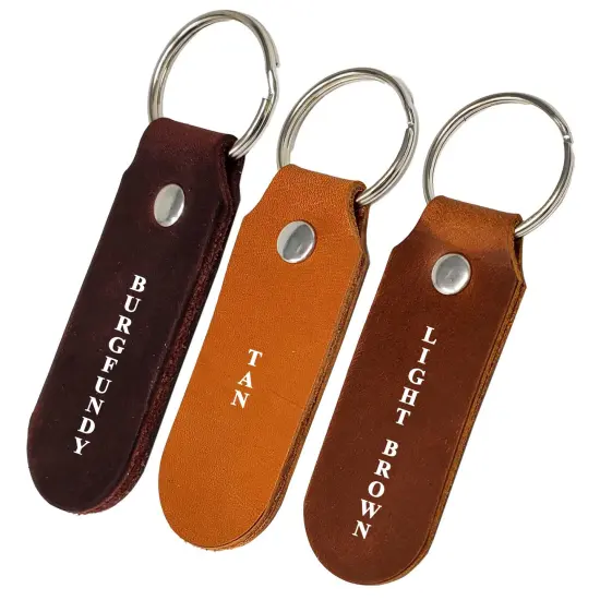 2 Sided Leather Key Chains 10 Pack-Customize it for Promotional Gifts, Fundraising, Events, Wedding - Engrave on Both Sides Dark Brown {9}