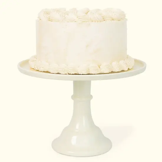 LARGE LINEN WHITE MELAMINE CAKE STAND {6}