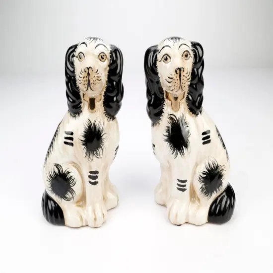 AAI Black and White Staffordshire Dogs, Set of 2 {1}