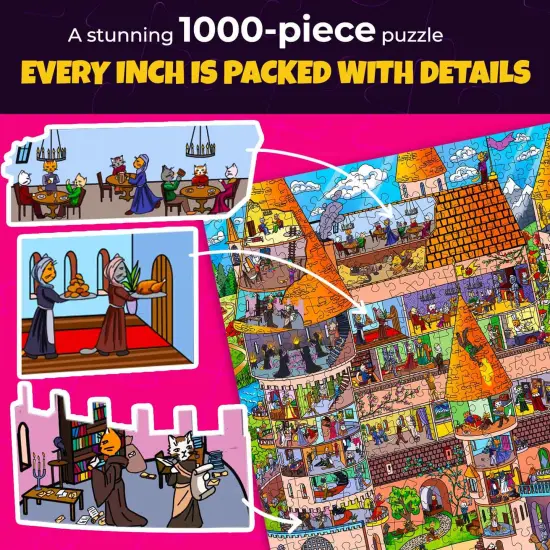 1000 Pcs Jigsaw Puzzle for Adults | Nighty Cats {4}