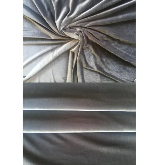 Kitcheniva Stretch Velvet Fabric Polyester Solid Plain Pattern By Yard Crafts Navy {3}