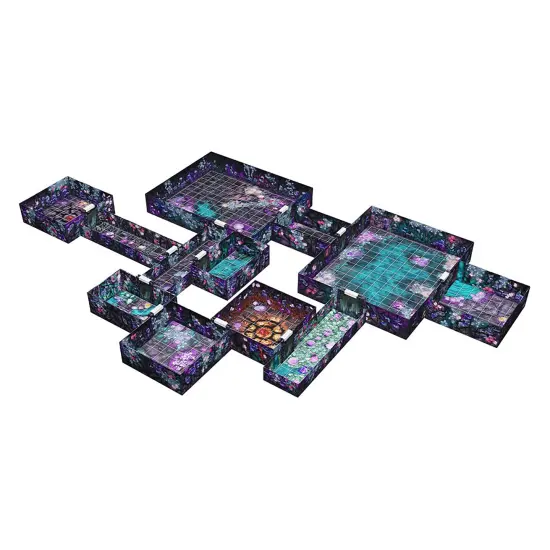 Gale Force 9: Tenfold Dungeon - The Underdark - Modular Roleplaying Terrain Set, Box To Table, 1" Grids, 12 Illustrated Rooms, RPG-Dungeon Crawling {4}